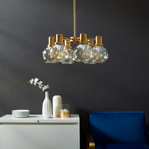 ModwayModway Resound Amber Glass And Brass Pendant Chandelier EEI-3272 EEI-3272- BetterPatio.com