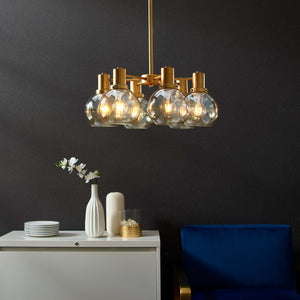 ModwayModway Resound Amber Glass And Brass Pendant Chandelier EEI-3272 EEI-3272- BetterPatio.com