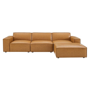 ModwayModway Restore 4-Piece Vegan Leather Sectional Sofa EEI-4709 EEI-4709-TAN- BetterPatio.com