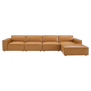 ModwayModway Restore 5-Piece Vegan Leather Sectional Sofa EEI-4711 EEI-4711-TAN- BetterPatio.com