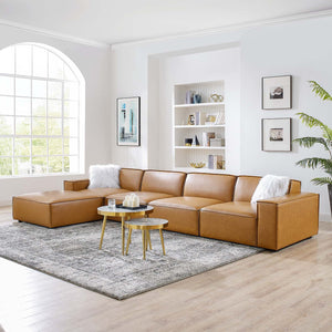 ModwayModway Restore 5-Piece Vegan Leather Sectional Sofa EEI-4711 EEI-4711-TAN- BetterPatio.com