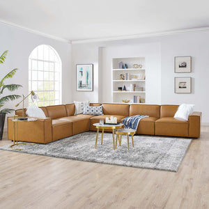 ModwayModway Restore 6-Piece Vegan Leather Sectional Sofa EEI-4715 EEI-4715-TAN- BetterPatio.com