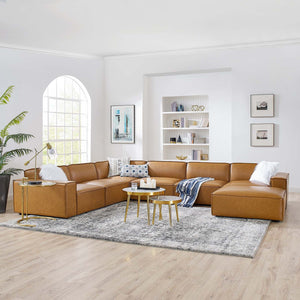 ModwayModway Restore 7-Piece Vegan Leather Sectional Sofa EEI-4716 EEI-4716-TAN- BetterPatio.com