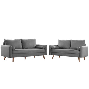 ModwayModway Revive Upholstered Fabric Sofa and Loveseat Set EEI-4047 EEI-4047-LGR-SET- BetterPatio.com