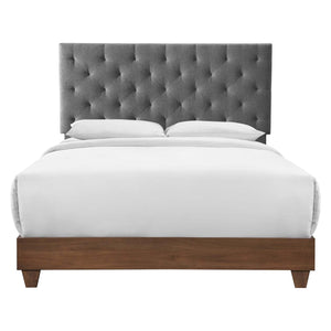 ModwayModway Rhiannon Diamond Tufted Upholstered Fabric Queen Bed MOD-6146 MOD-6146-WAL-GRY- BetterPatio.com