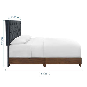 ModwayModway Rhiannon Diamond Tufted Upholstered Performance Velvet Queen Bed MOD-6147 MOD-6147-WAL-CHA- BetterPatio.com