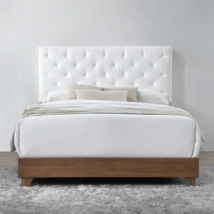 ModwayModway Rhiannon Diamond Tufted Upholstered Performance Velvet Queen Bed MOD-6147 MOD-6147-WAL-WHI- BetterPatio.com