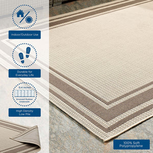 ModwayModway Rim Solid Border 4x6 Indoor and Outdoor Area Rug R-1140-46 R-1140A-46- BetterPatio.com
