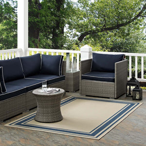 ModwayModway Rim Solid Border 4x6 Indoor and Outdoor Area Rug R-1140-46 R-1140C-46- BetterPatio.com