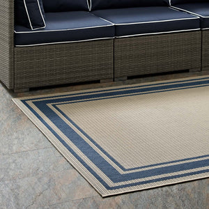 ModwayModway Rim Solid Border 9x12 Indoor and Outdoor Area Rug R-1140-912 R-1140C-912- BetterPatio.com