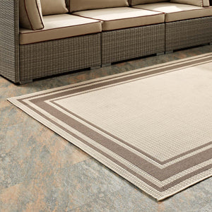 ModwayModway Rim Solid Border Borderline 8x10 Indoor and Outdoor Area Rug R-1140-810 R-1140A-810- BetterPatio.com