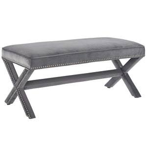 ModwayModway Rivet Performance Velvet Bench EEI-3067 EEI-3067-GRY- BetterPatio.com