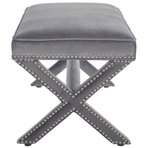 ModwayModway Rivet Performance Velvet Bench EEI-3067 EEI-3067-GRY- BetterPatio.com