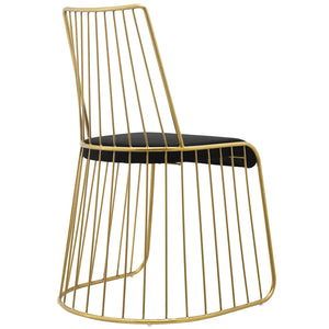 ModwayModway Rivulet Gold Stainless Steel Performance Velvet Dining Chair EEI-2994 EEI-2994-GLD-BLK- BetterPatio.com