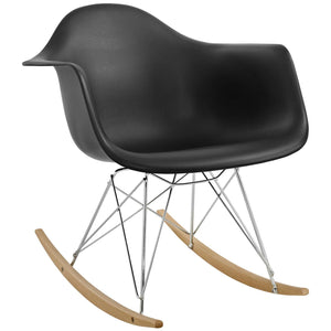 ModwayModway Rocker Plastic Lounge Chair EEI-147 EEI-147-BLK- BetterPatio.com