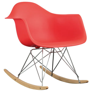 ModwayModway Rocker Plastic Lounge Chair EEI-147 EEI-147-RED- BetterPatio.com
