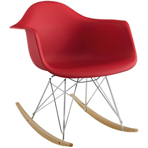 ModwayModway Rocker Plastic Lounge Chair EEI-147 EEI-147-RED- BetterPatio.com