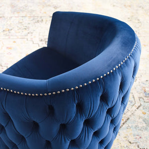 ModwayModway Rogue Swivel Performance Velvet Armchair EEI-3434 EEI-3434-NAV- BetterPatio.com