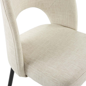 ModwayModway Rouse Dining Side Chair Upholstered Fabric Set of 2 EEI-4490 EEI-4490-BLK-BEI- BetterPatio.com