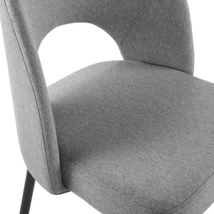 ModwayModway Rouse Dining Side Chair Upholstered Fabric Set of 2 EEI-4490 EEI-4490-BLK-LGR- BetterPatio.com