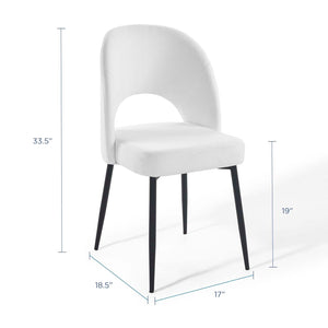 ModwayModway Rouse Dining Side Chair Upholstered Fabric Set of 2 EEI-4490 EEI-4490-BLK-WHI- BetterPatio.com