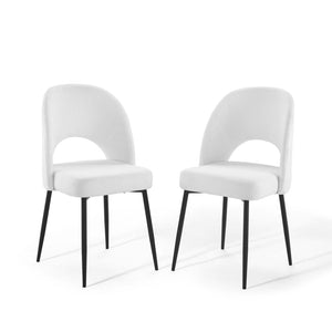ModwayModway Rouse Dining Side Chair Upholstered Fabric Set of 2 EEI-4490 EEI-4490-BLK-WHI- BetterPatio.com