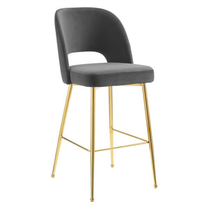 ModwayModway Rouse Performance Velvet Bar Stool EEI-4642 EEI-4642-CHA- BetterPatio.com