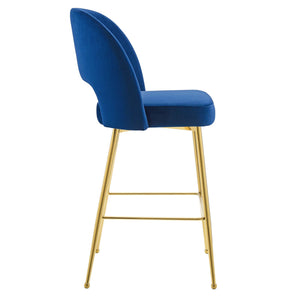 ModwayModway Rouse Performance Velvet Bar Stool EEI-4642 EEI-4642-NAV- BetterPatio.com