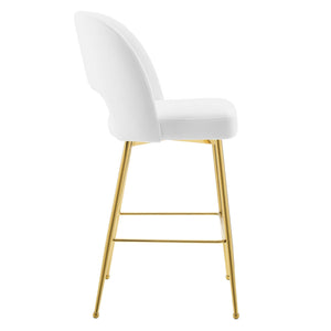 ModwayModway Rouse Performance Velvet Bar Stool EEI-4642 EEI-4642-WHI- BetterPatio.com