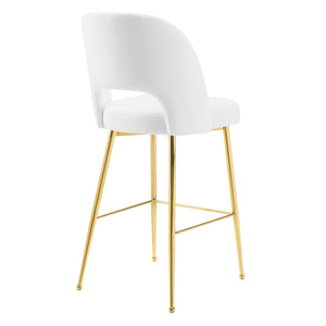 ModwayModway Rouse Performance Velvet Bar Stool EEI-4642 EEI-4642-WHI- BetterPatio.com