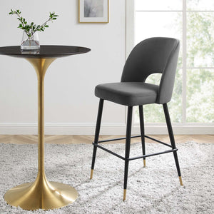 ModwayModway Rouse Performance Velvet Bar Stool EEI-4644 EEI-4644-CHA- BetterPatio.com