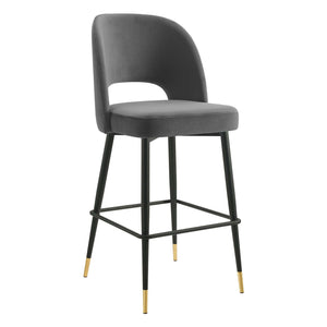 ModwayModway Rouse Performance Velvet Bar Stool EEI-4644 EEI-4644-CHA- BetterPatio.com