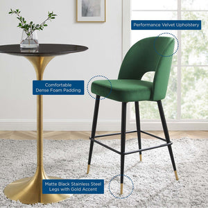 ModwayModway Rouse Performance Velvet Bar Stool EEI-4644 EEI-4644-EME- BetterPatio.com