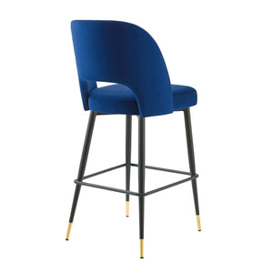 ModwayModway Rouse Performance Velvet Bar Stool EEI-4644 EEI-4644-NAV- BetterPatio.com