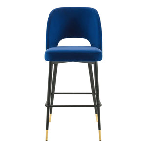 ModwayModway Rouse Performance Velvet Bar Stool EEI-4644 EEI-4644-NAV- BetterPatio.com