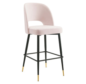 ModwayModway Rouse Performance Velvet Bar Stool EEI-4644 EEI-4644-PNK- BetterPatio.com