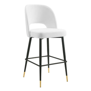 ModwayModway Rouse Performance Velvet Bar Stool EEI-4644 EEI-4644-WHI- BetterPatio.com