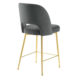 ModwayModway Rouse Performance Velvet Counter Stool EEI-4641 EEI-4641-CHA- BetterPatio.com