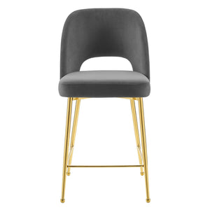 ModwayModway Rouse Performance Velvet Counter Stool EEI-4641 EEI-4641-CHA- BetterPatio.com