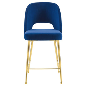 ModwayModway Rouse Performance Velvet Counter Stool EEI-4641 EEI-4641-NAV- BetterPatio.com