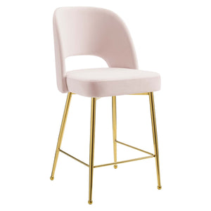 ModwayModway Rouse Performance Velvet Counter Stool EEI-4641 EEI-4641-PNK- BetterPatio.com