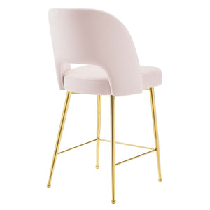 ModwayModway Rouse Performance Velvet Counter Stool EEI-4641 EEI-4641-PNK- BetterPatio.com