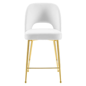 ModwayModway Rouse Performance Velvet Counter Stool EEI-4641 EEI-4641-WHI- BetterPatio.com