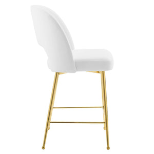 ModwayModway Rouse Performance Velvet Counter Stool EEI-4641 EEI-4641-WHI- BetterPatio.com