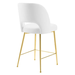 ModwayModway Rouse Performance Velvet Counter Stool EEI-4641 EEI-4641-WHI- BetterPatio.com