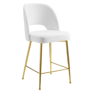 ModwayModway Rouse Performance Velvet Counter Stool EEI-4641 EEI-4641-WHI- BetterPatio.com