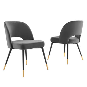ModwayModway Rouse Performance Velvet Dining Side Chairs - Set of 2 EEI-4599 EEI-4599-CHA- BetterPatio.com