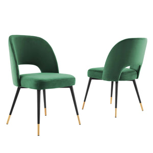 ModwayModway Rouse Performance Velvet Dining Side Chairs - Set of 2 EEI-4599 EEI-4599-EME- BetterPatio.com