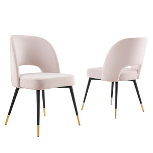 ModwayModway Rouse Performance Velvet Dining Side Chairs - Set of 2 EEI-4599 EEI-4599-PNK- BetterPatio.com