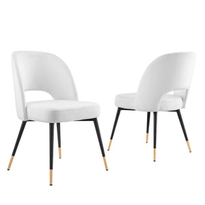 ModwayModway Rouse Performance Velvet Dining Side Chairs - Set of 2 EEI-4599 EEI-4599-WHI- BetterPatio.com